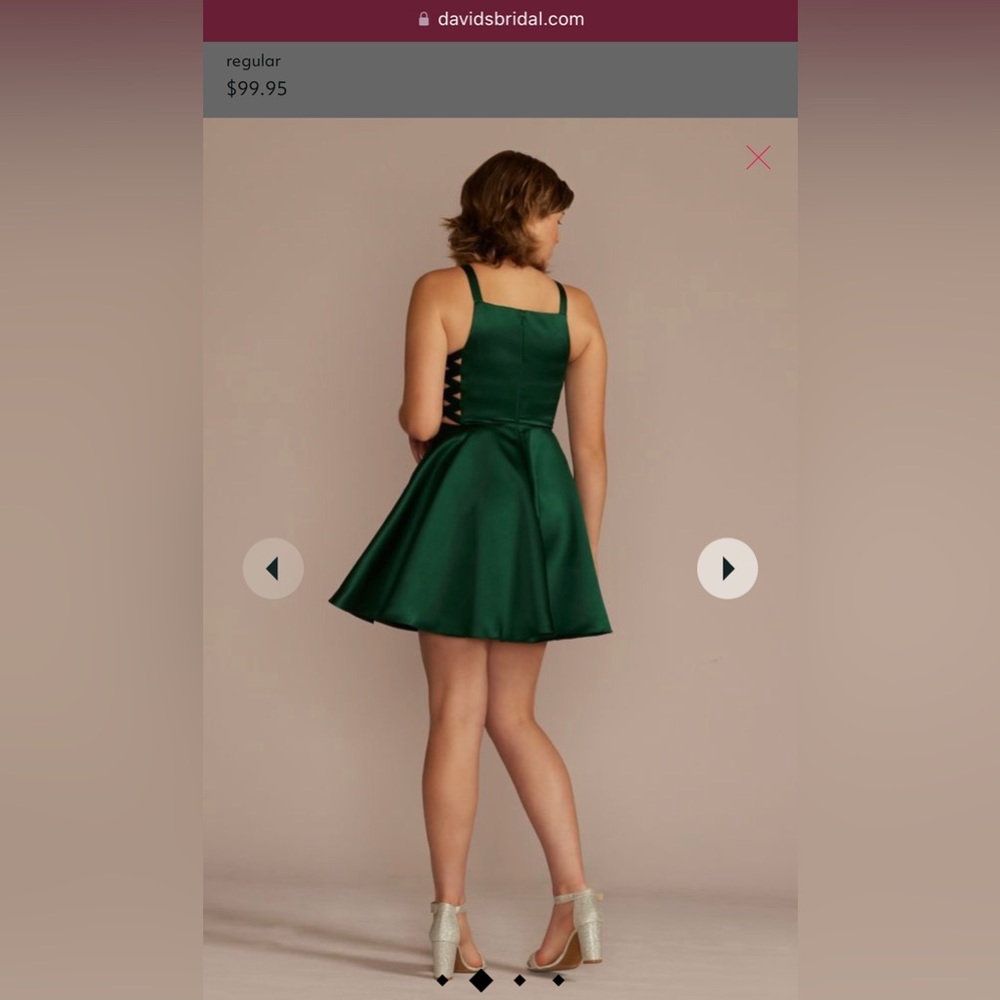 NWT, juniors emerald green formal dress, size 0 - Picture 2 of 5